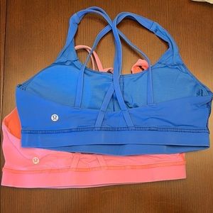 2 Lululemon energy sports bras in size 10